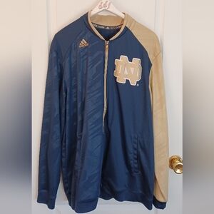 ADIDAS BLUE/GOLD NOTRE DAME FIGHTING IRISH WARM-UP JACKET XL STYLE# 6870A 13